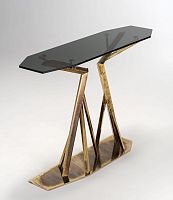 Organic design sideboard table ACROPORA glassmetalmetal base