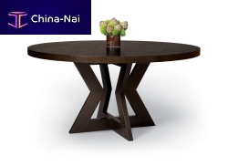 Contemporary dining table BOWTIE T60 walnutroundhome