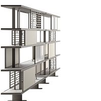 Free-standing bookcase APLA contemporarycontractoak
