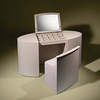Contemporary dressing table ALICEwoodenleather1-seat