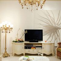 Classic TV cabinet lacquered woodwhite