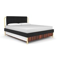 Double bed Tvolacontemporaryupholsteredwith headboard
