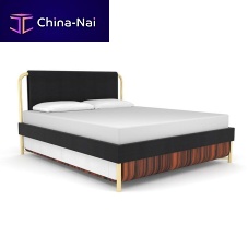 Double bed Tvolacontemporaryupholsteredwith headboard