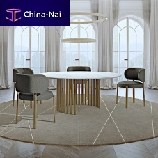 Contemporary table Romalacquered woodmarblemetal base