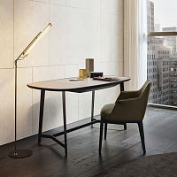 Free-standing desk MATHIEUcontemporarysolid woodleather