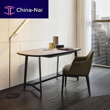Free-standing desk MATHIEUcontemporarysolid woodleather
