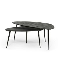 Contemporary coffee table TH1497woodenmetal baseoval
