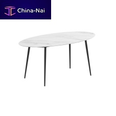 Contemporary high bar table STYLETTOceramicaluminum baseoval