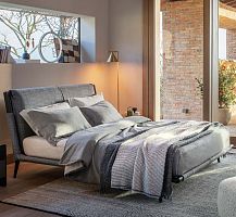Double bed Gaudcontemporaryupholsteredwith headboard
