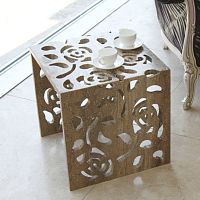 Contemporary side table natural stonetravertinenatural stone base