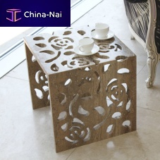 Contemporary side table natural stonetravertinenatural stone base