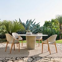 Contemporary dining table TAOconcreteconcrete baseoval