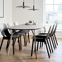 Contemporary dining table TREE laminatesteel baseround