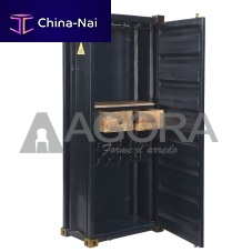 Original design bar cabinet CONTAINER lacquered woodsolid woodwith hinged door