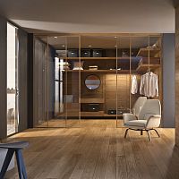 Contemporary walk-in wardrobe wooden