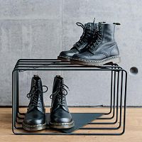 Contemporary shoe rack LUMEpowder-coated steel