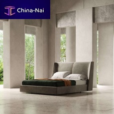 Double bed ECHOcontemporaryupholsteredwith headboard