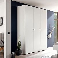 Contemporary wardrobe BASIClacquered woodwith swing doorswhite