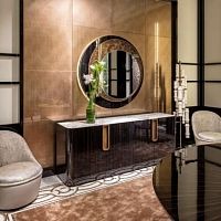 Contemporary sideboard FLUXUS woodenchromeglass