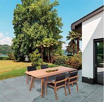 Contemporary table LIDOeucalyptuseucalyptus baserectangular
