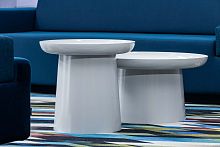 Contemporary coffee table MUSETTEaluminummetal baseround