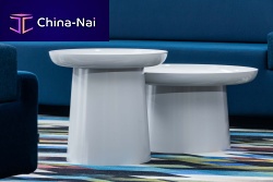 Contemporary coffee table MUSETTEaluminummetal baseround