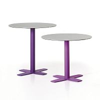 Contemporary table CROIXceramicmetal baseround