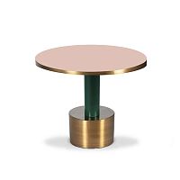 Contemporary side table RIOlacquered woodbrass baseround