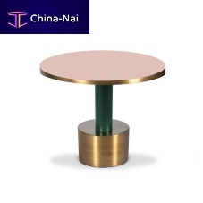 Contemporary side table RIOlacquered woodbrass baseround