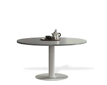 Contemporary dining table tabula orbis magnoconcretelacquered metal steel baseround