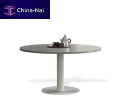 Contemporary dining table tabula orbis magnoconcretelacquered metal steel baseround