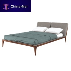 Double bed CAMILLAtraditionalwith upholstered headboardleather