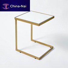 Contemporary side table Tabloglassmetal baserectangular