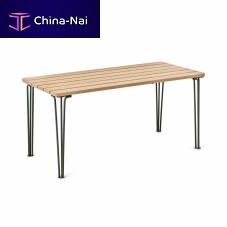 Contemporary table Gardoakpowder-coated steel baserectangular