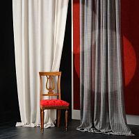 Striped sheer curtain fabric UTOPIA woollinenpolyester