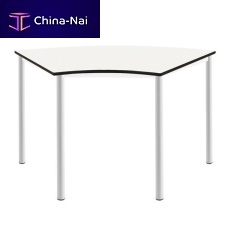 Contemporary table MENORCAin wood fibermetal basecurved