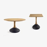 Contemporary table DECANTsolid woodcedarsolid wood base