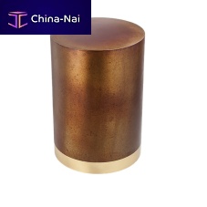 Contemporary side table DRUMmetalmetal baseround