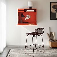 Contemporary secretary desk STUDIOlacquered MDFwith storagewall-mounted