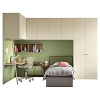 Corner wardrobe wall-mountedcontemporarywith swing doors