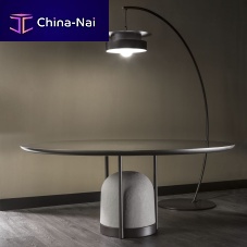 Contemporary table ARCANOashlacquered woodmetal base