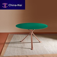Contemporary table REFLECTIONwoodenroundcommercial
