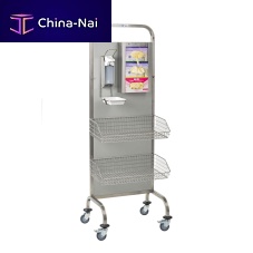 Hygiene station on casters HYGHKW4with basket