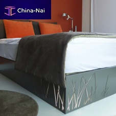 Double bed contemporarywith shelfmetal
