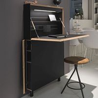 Contemporary secretary desk FLATMATEoakplywoodwall-mounted