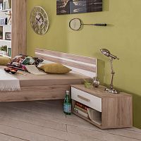 Contemporary bedside table CARIBA oakoak baserectangular