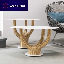 Contemporary coffee table ACACIArattansteeloval