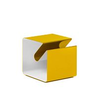 Contemporary side table V44metalrectangularcurved