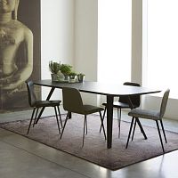 Contemporary dining table AKY MET 0094ashbeechmetal base
