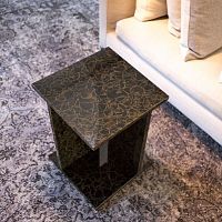 Contemporary coffee table CHAMPAGNE glassglass basesquare